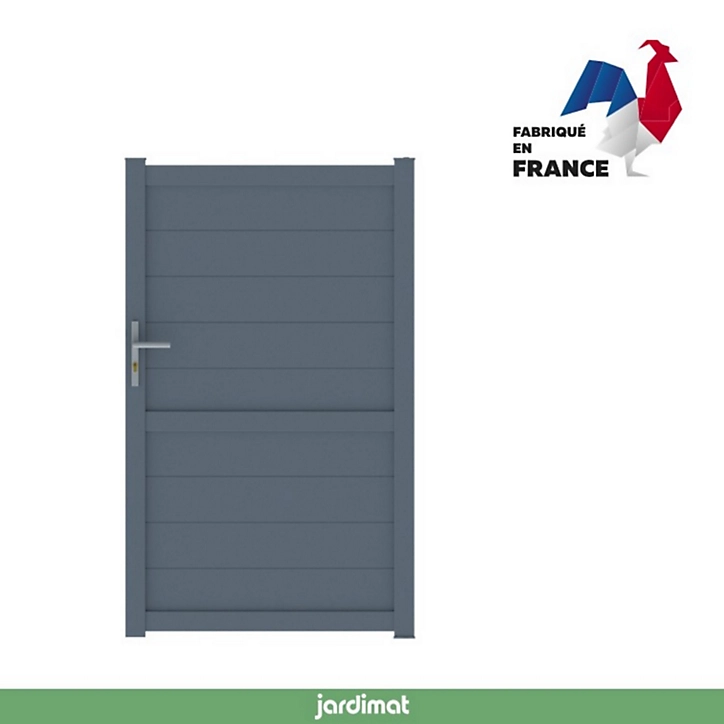 Portillon Jardimat aluminium Perth gris anthracite - 100 x h.170 cm