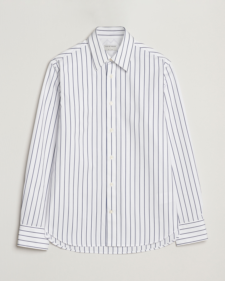 Tiger of Sweden Bennet Striped Cotton Shirt Pure White