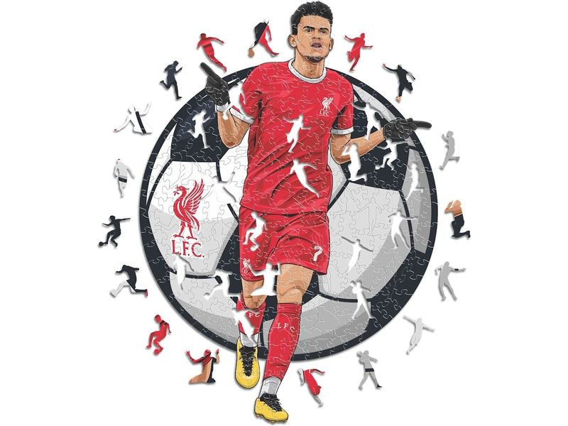 Iconic Puzzle Liverpool FC – Luis Diaz Offizielles Holzpuzzle, Grösse M