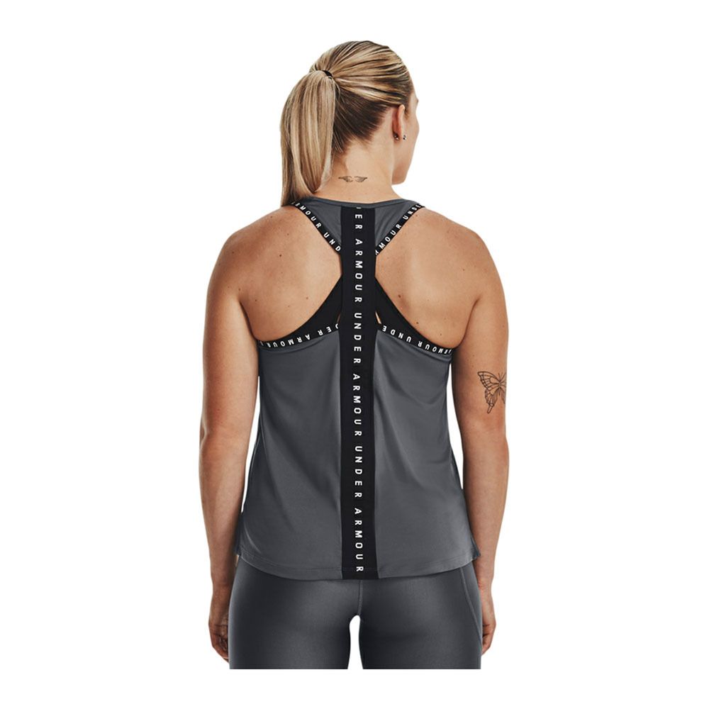 Under Armour UA KNOCKOUT - Débardeur Femme pitch gray/white/black