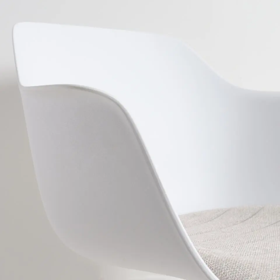 Nolon Nout-Liz Bureaustoel Wit - Beige Kussen - Wit Onderstel