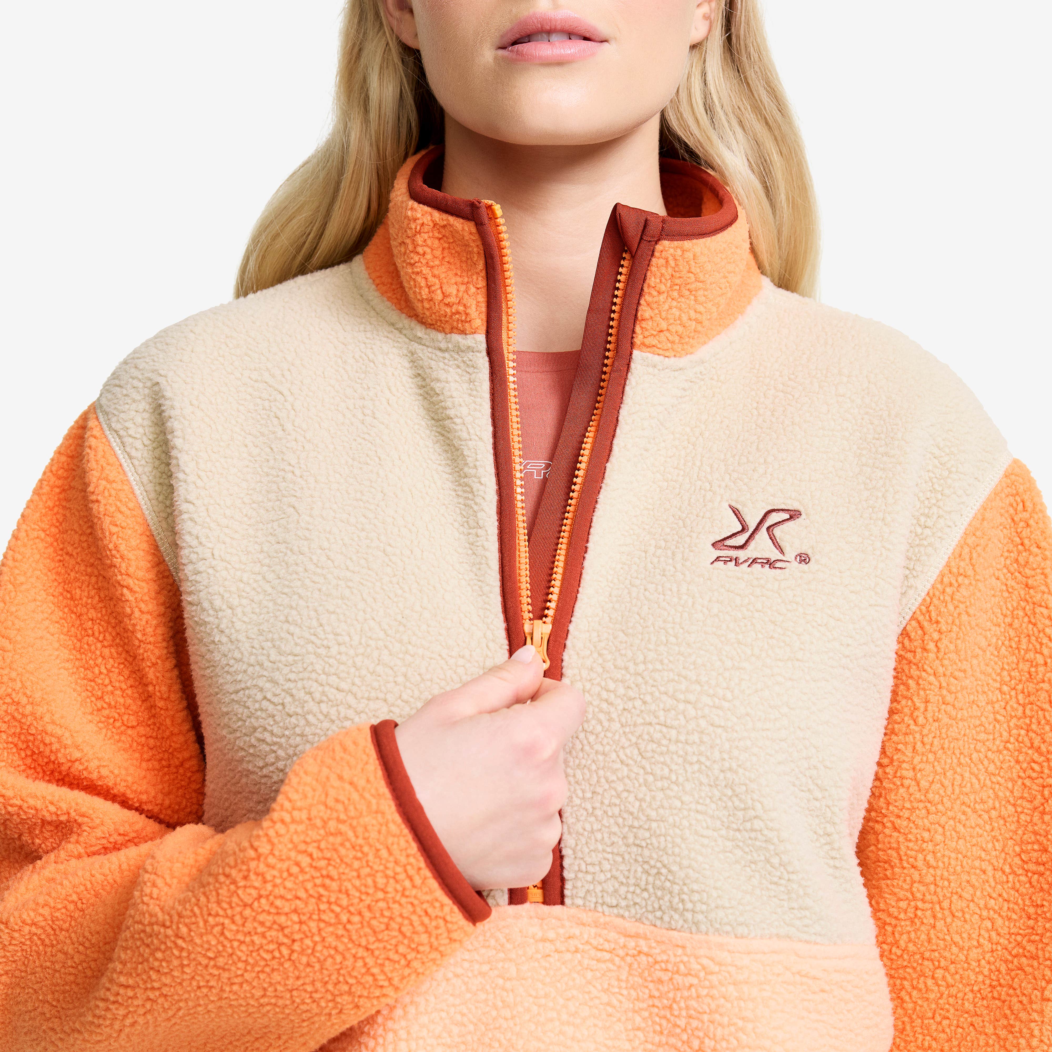 Canyon Half-zip Pile Fleece Dame Peach Fuzz/Copper Tan