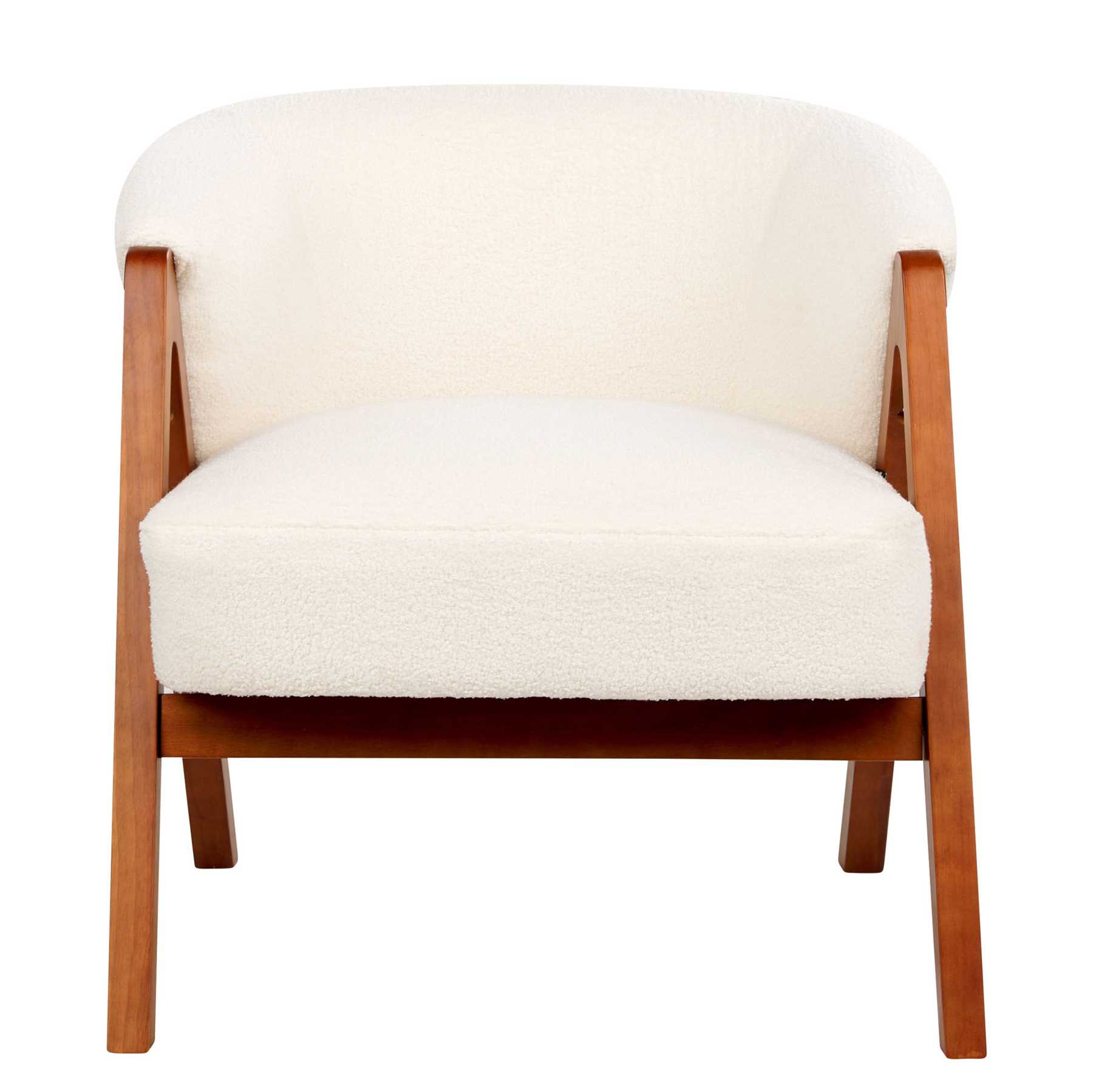 Beliani - SKEI - Fauteuil - Gebroken wit - Bouclé