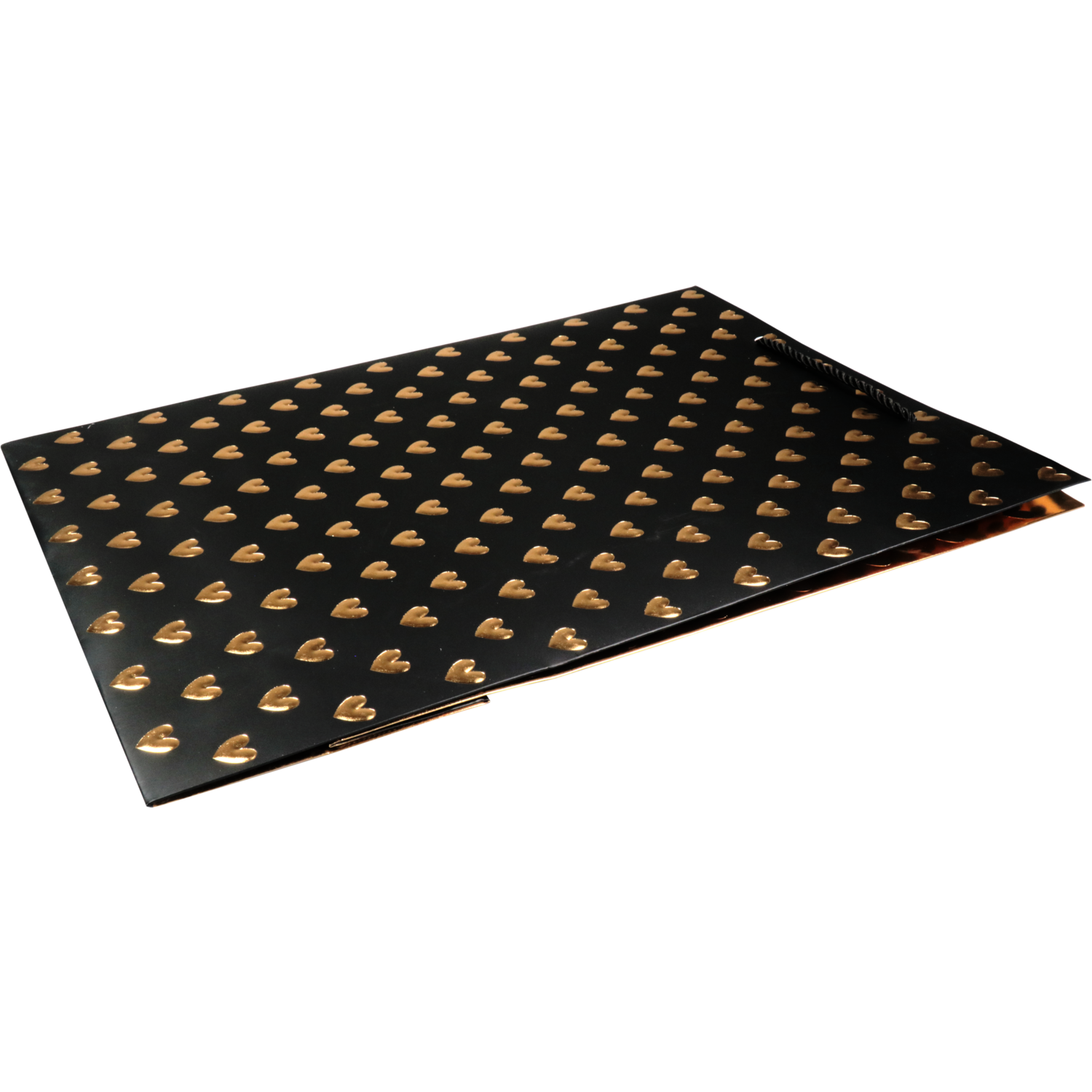 Tas, Love, Papier, 30x 12x42cm, draagtas, zwart/goud