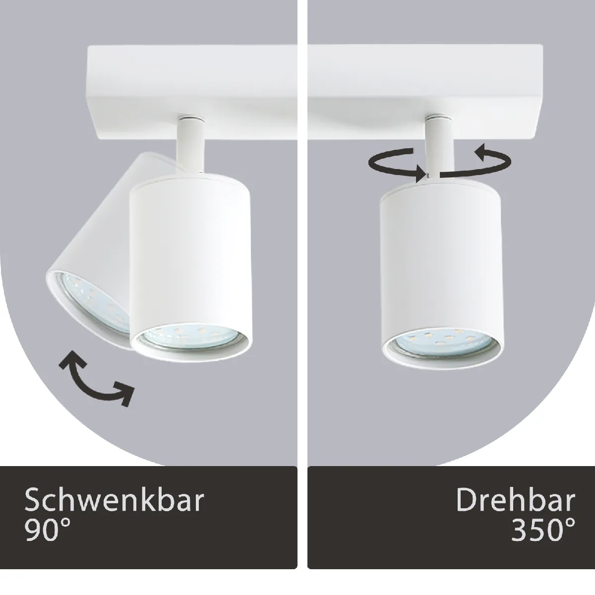 Nettlife Spot Plafond 6x GU10 Orientable - Blanc
