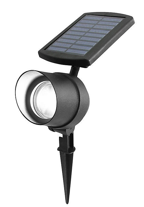 Spot à piquer solaire Bridger LED intégrée 40lm 0.5W IP44 GoodHome noir