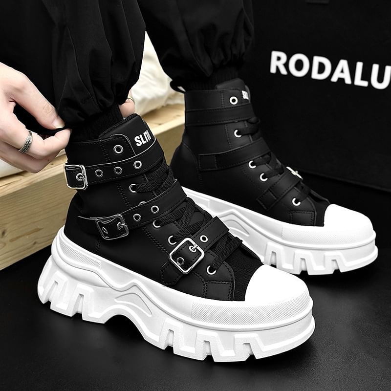 Tanzanite - Platform Sneakers met Gesp