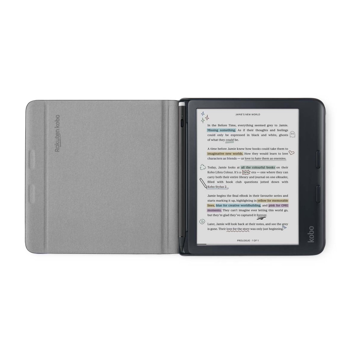 Kobo Libra Colour Notebook SleepCover deksel (sort)
