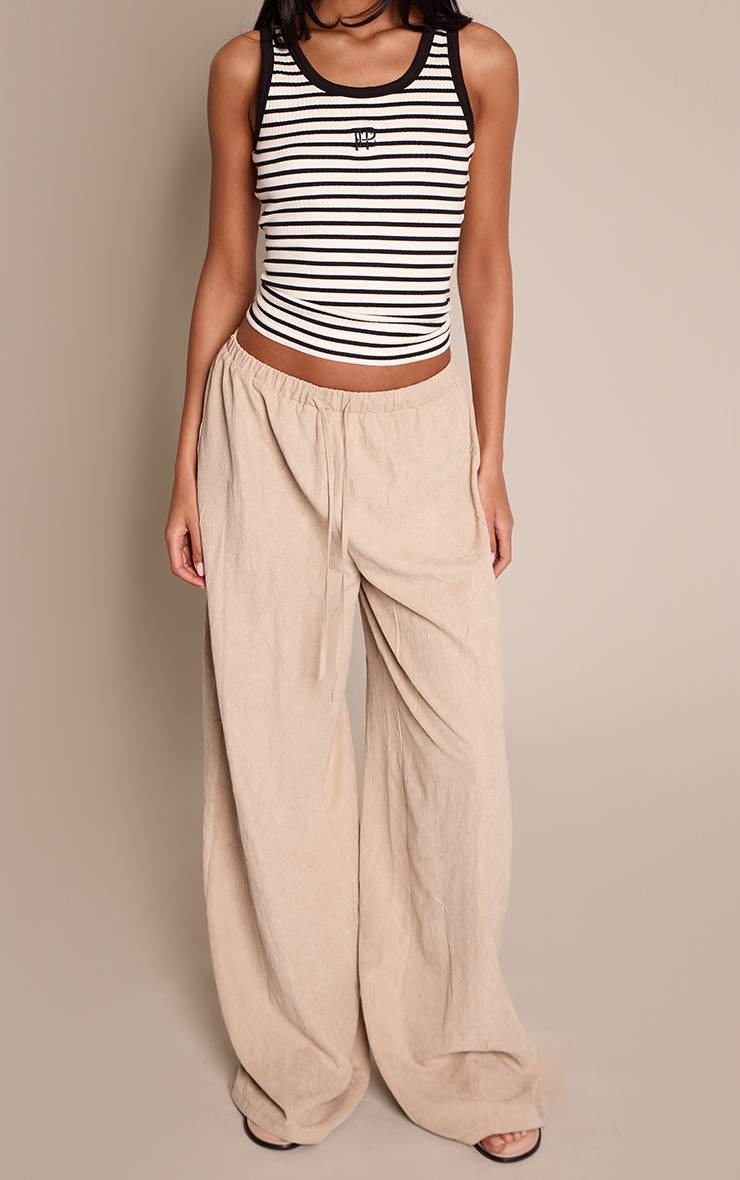 Sable Pantalon Large En Peau De Pêche Froissée Coupe Tall