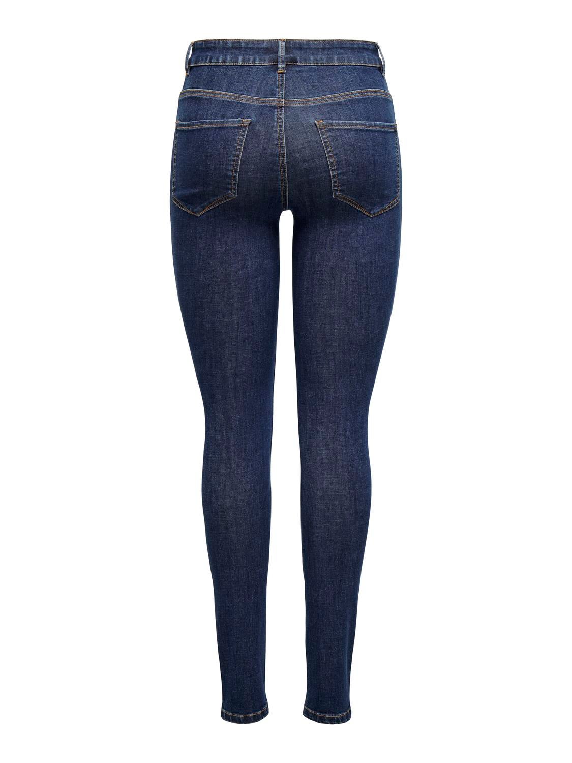 ONLROSE Hohe Taille Skinny Fit Jeans Dark Blue Denim