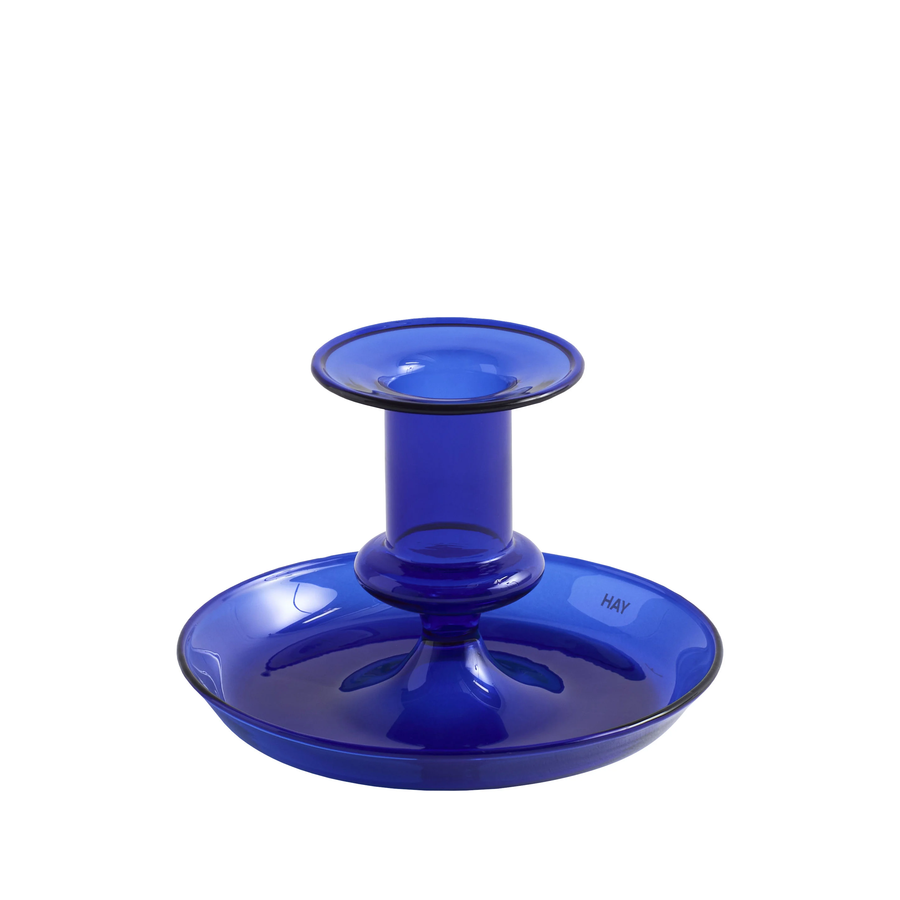FLARE STRIPE MILK SMALL - Bougeoir verre | Bleu