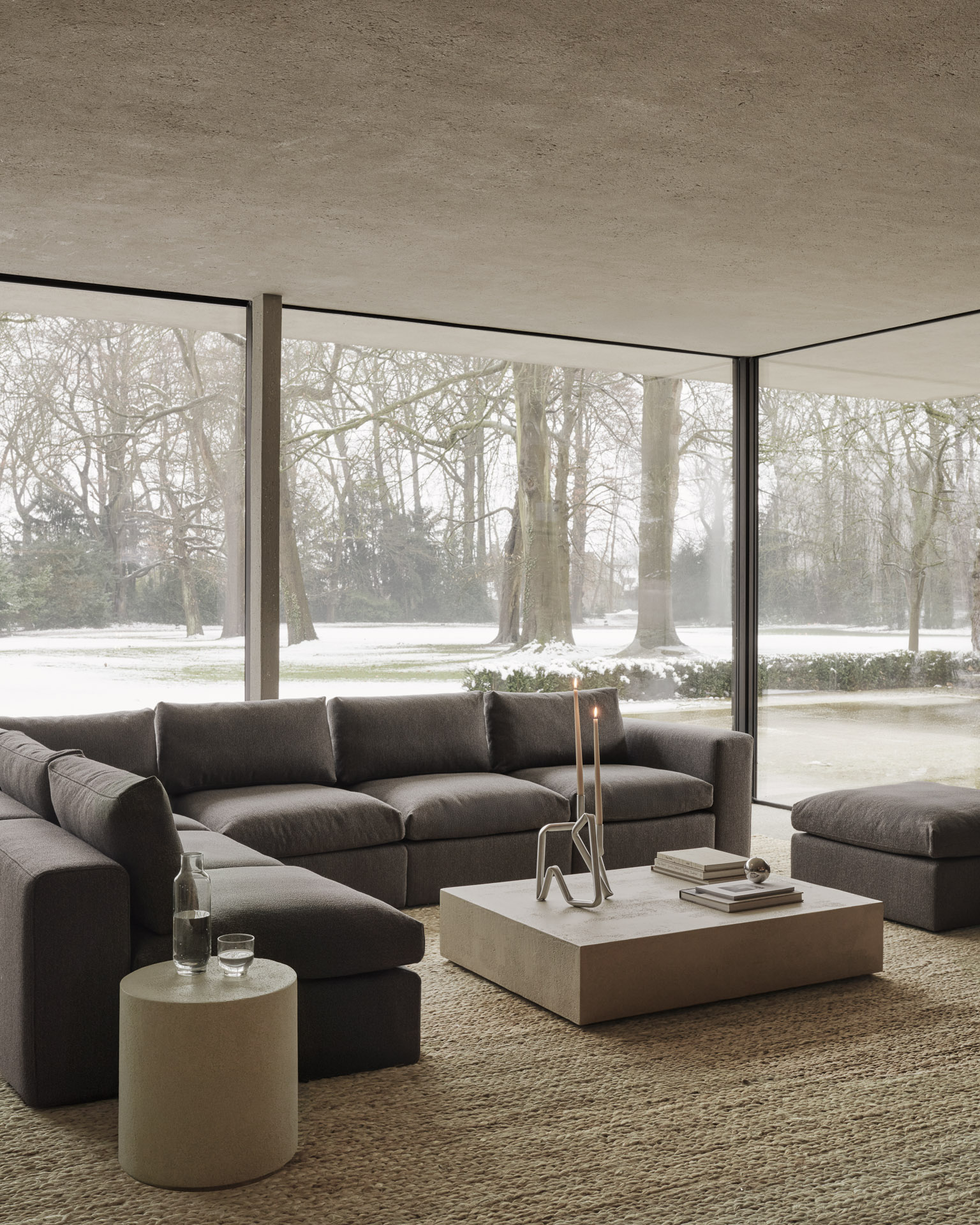 Ethnicraft - Sofa Mellow - voetenbank - granite eco