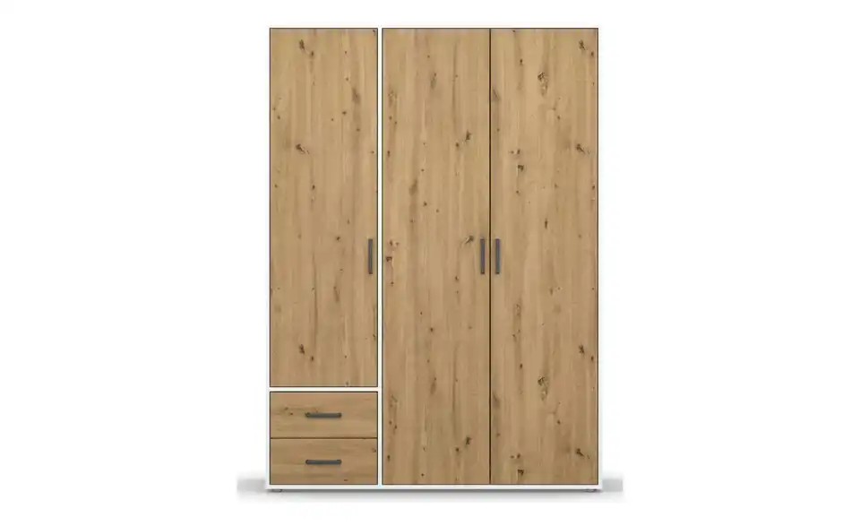 Drehtürenschrank Absetzung: Weiß 140 cm 3 Stück
