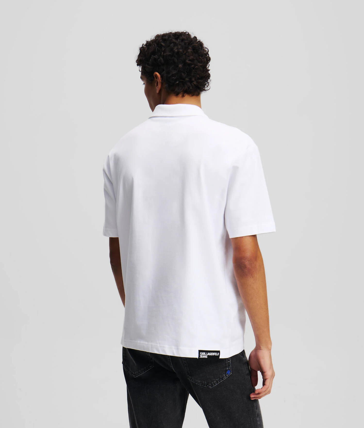 POLO AVEC LOGO ENCADRÉ ESTOMPÉ - Blanc