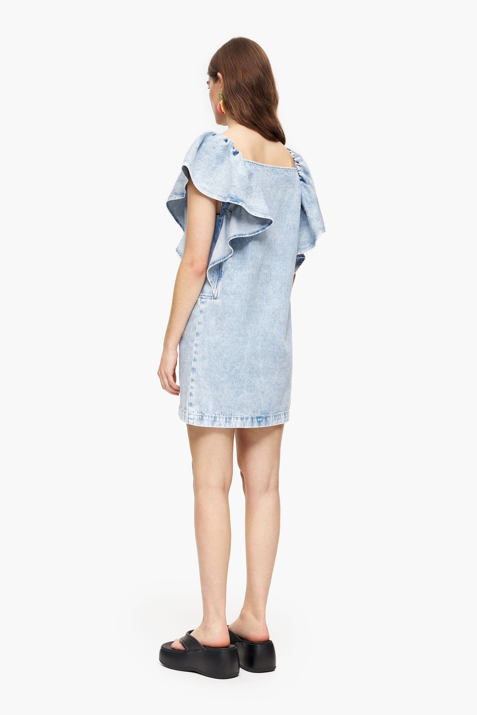 Vestido curto jeans azul claro