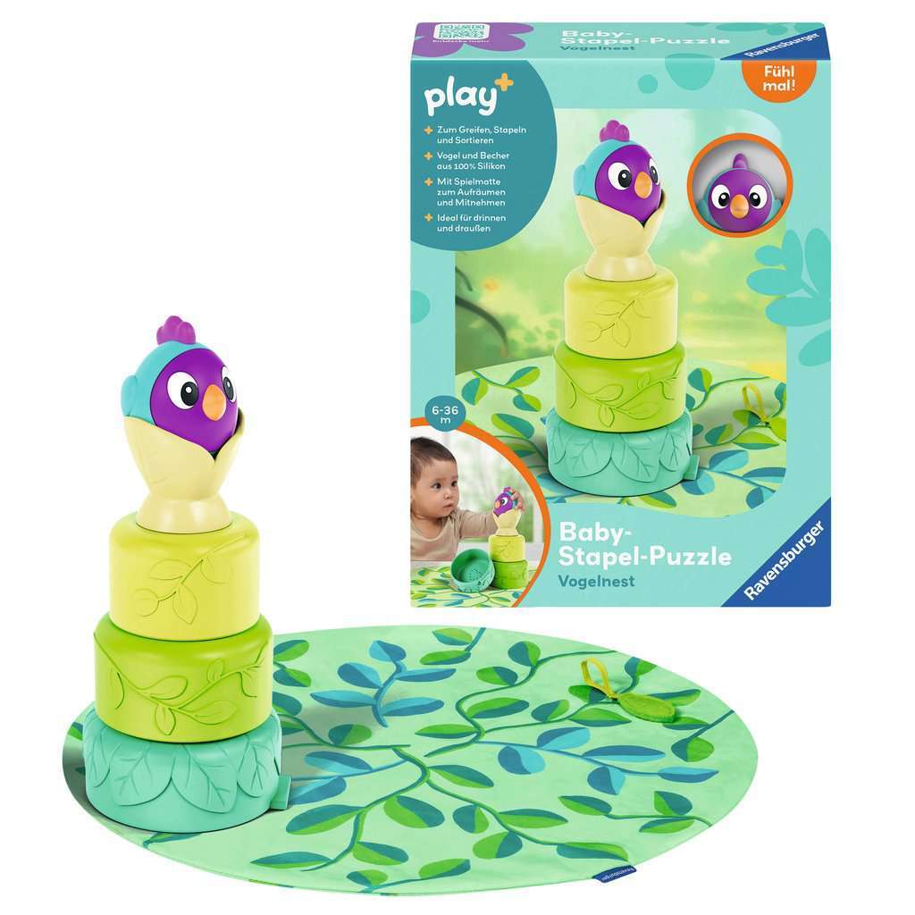 Ravensburger Spiel Play+ Baby-Stapel-Puzzle: Vogelnest