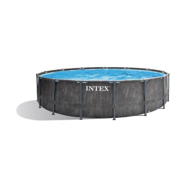 Intex Piscina Premium Frame Pool Set Prism Greywood, Ø 457 X 122cm Gre - 126742GN