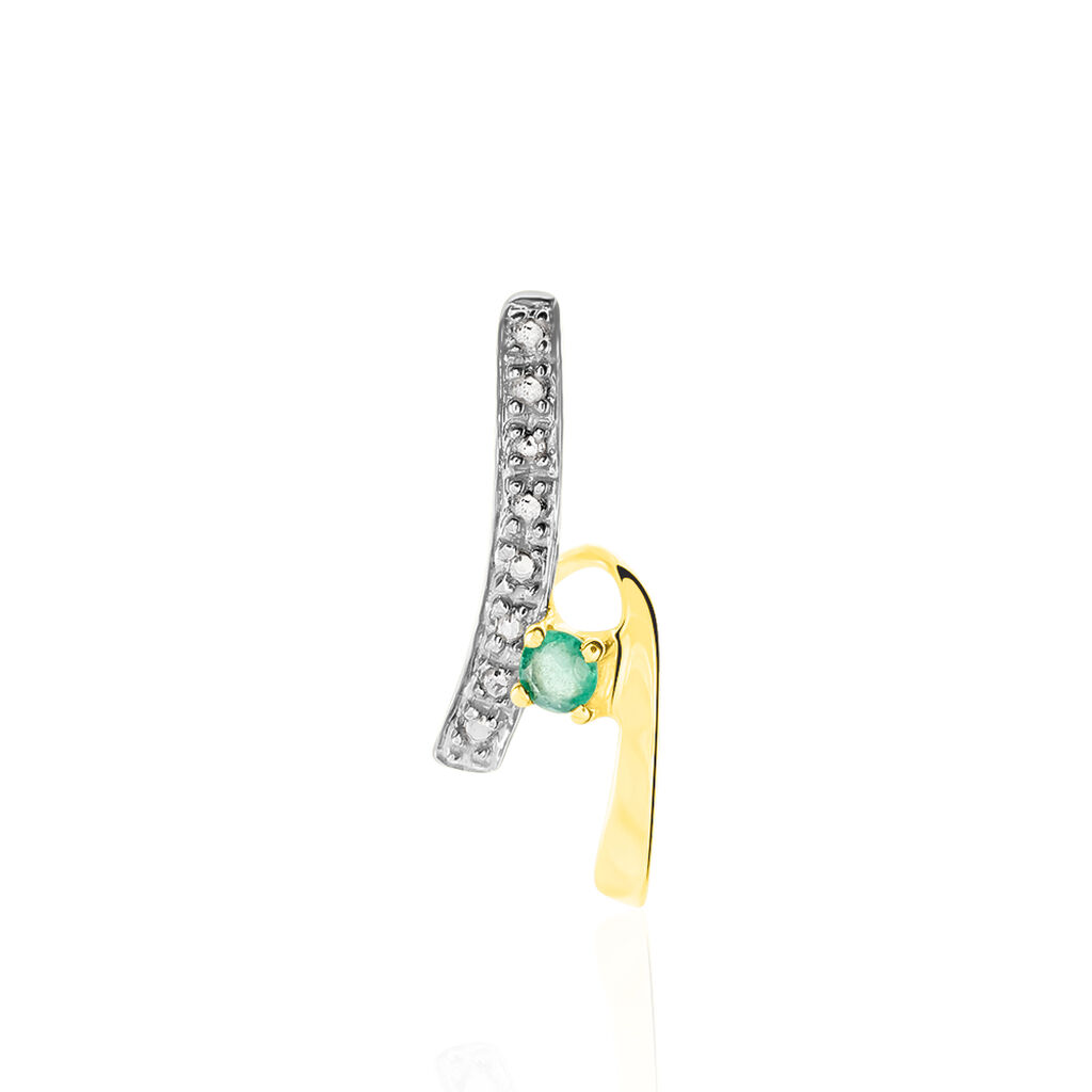 Pendentif Loubra Or Jaune Emeraude