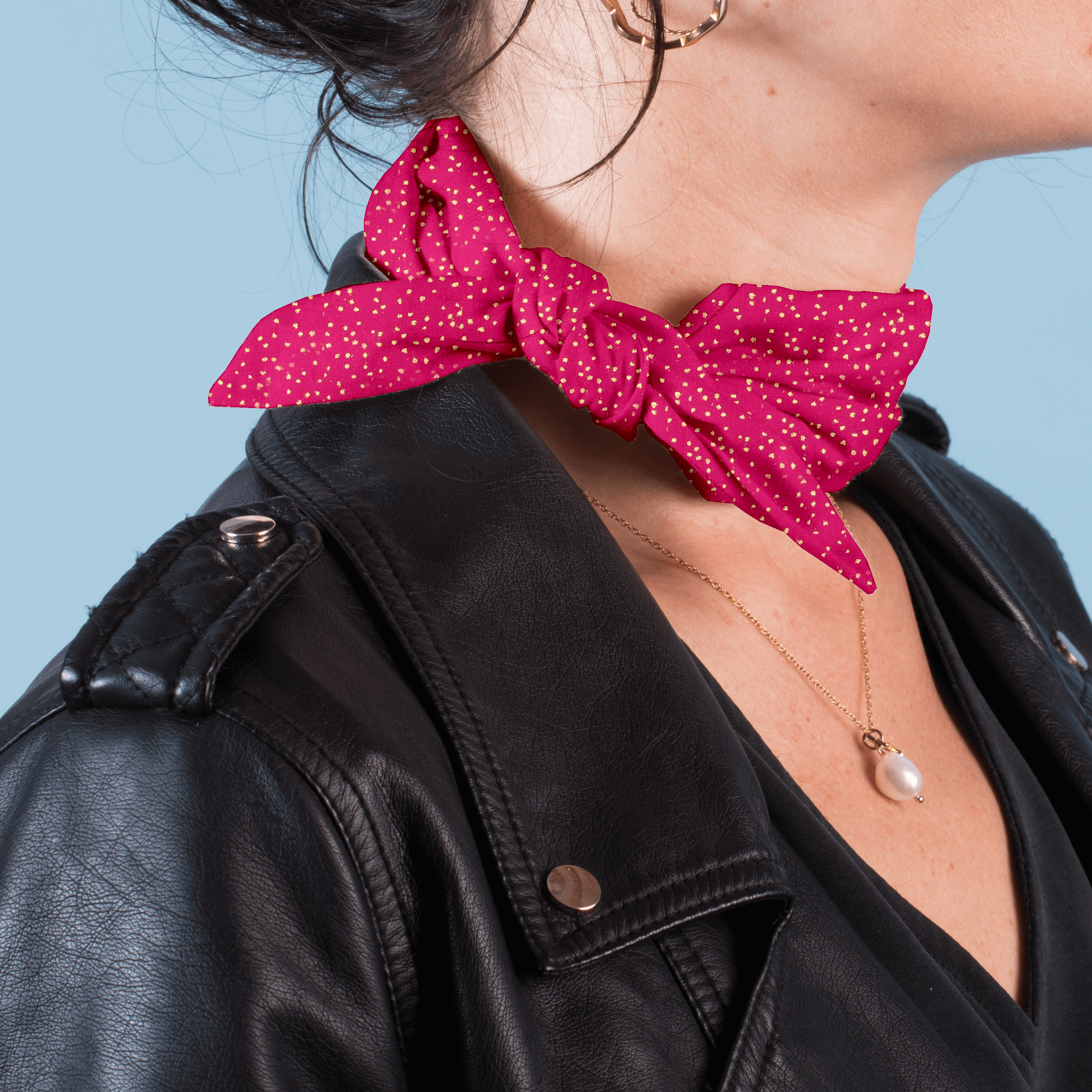 Foulchie Long Fuchsia Pailleté