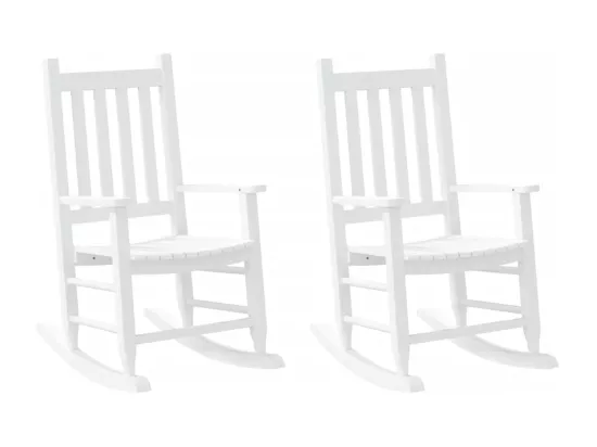 Chaises à bascule enfants lot de 2 blanc bois peuplier massif