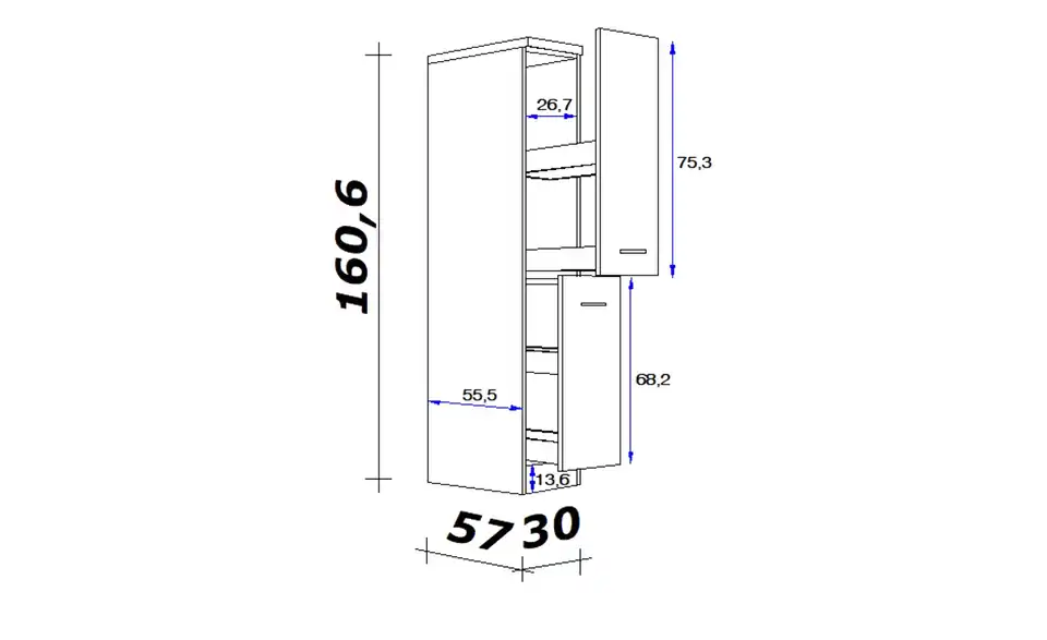 Apothekerschrank Mol 161 cm