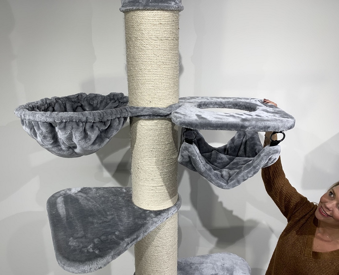 Arranhador para Gatos Maine Coon Tower Crown, Cinza