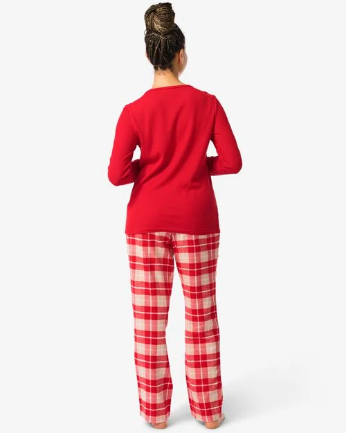 pyjama femme à carreaux rouge