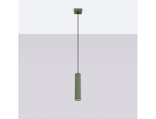 SOLLUX LIGHTING - Suspension Lampe suspendue karbon 1 vert olive