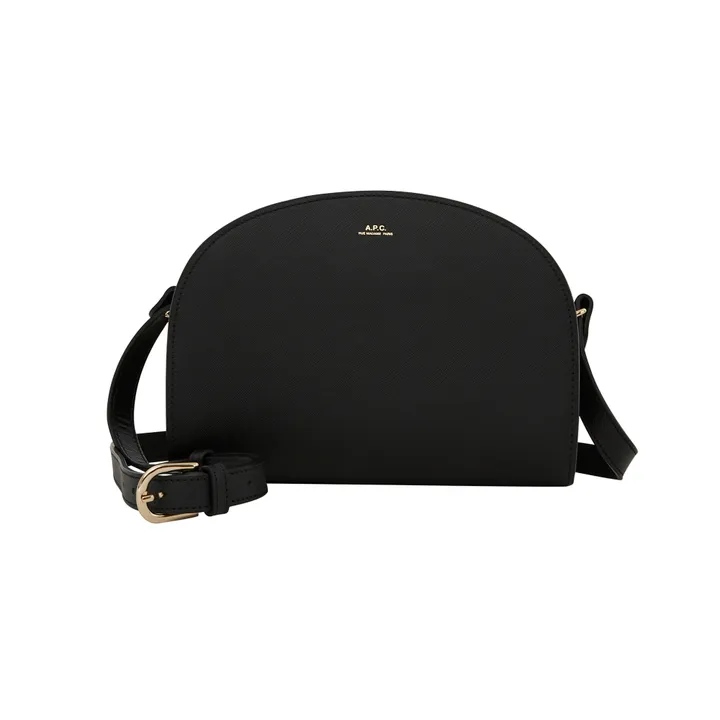 A.P.C. Sac Demi Lune Cuir Embossé | Noir