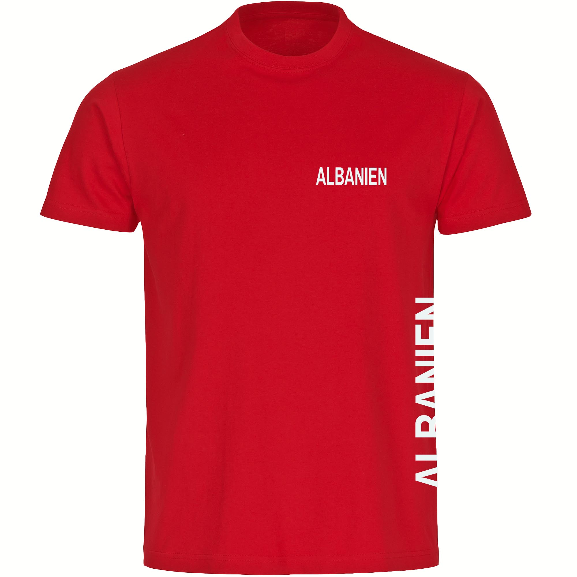 multifanshop® Herren T-Shirt - Albanien - Brust & Seite - Druck weiß