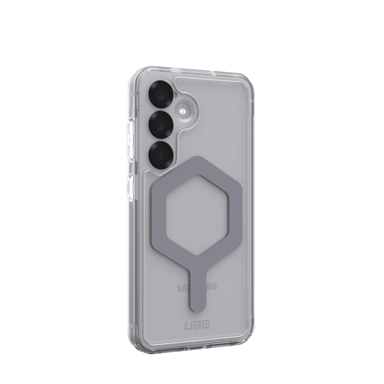 Samsung Galaxy S25 Hybrid Schutzhülle Plyo Pro MagSafe-Modul (214488114333) - Transparent (Silber)
