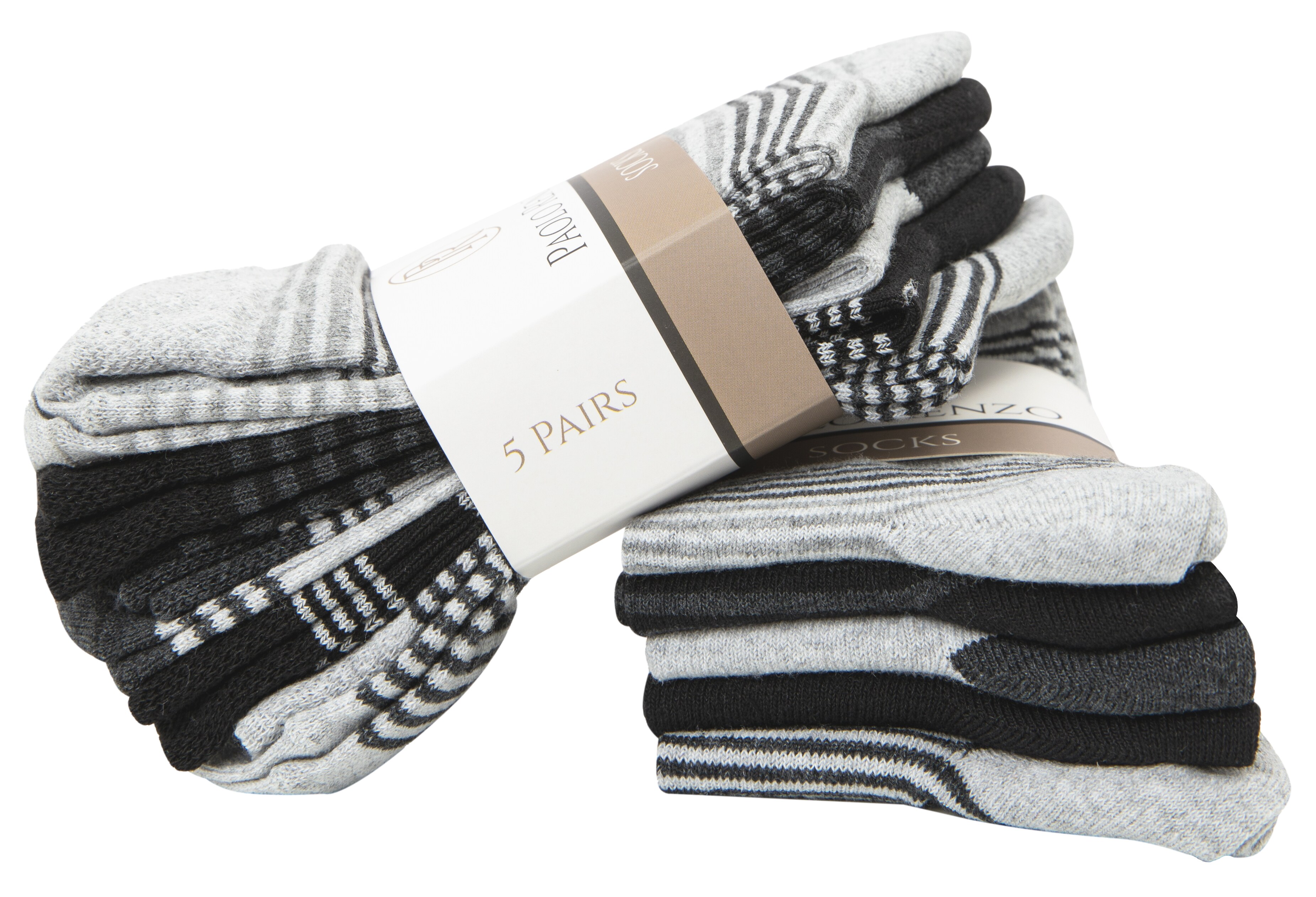 Paolo Renzo® Damen Baumwoll Socken gestreift 10 Paar - Größe 35/38