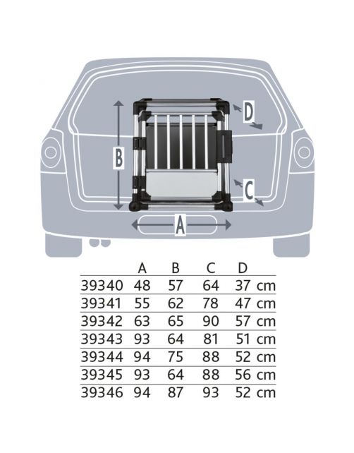 Trixie Dubbele Vervoersbox Auto - Autohondenbench - 93x64x88 cm Zilver M\/L
