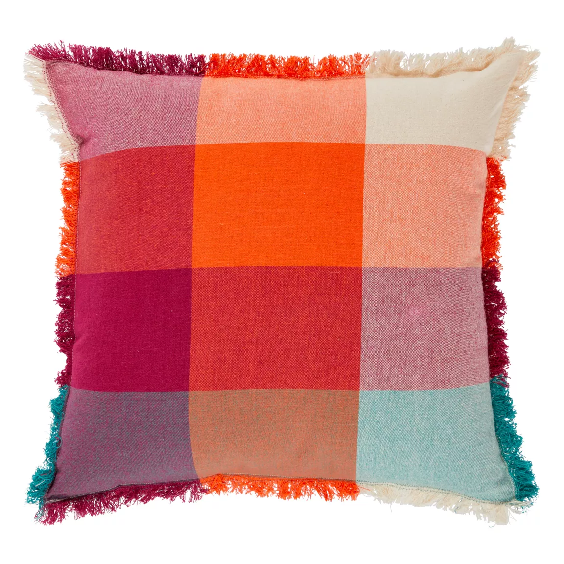 Coussin carré coton (45 x 45 cm) Madras Multicolore