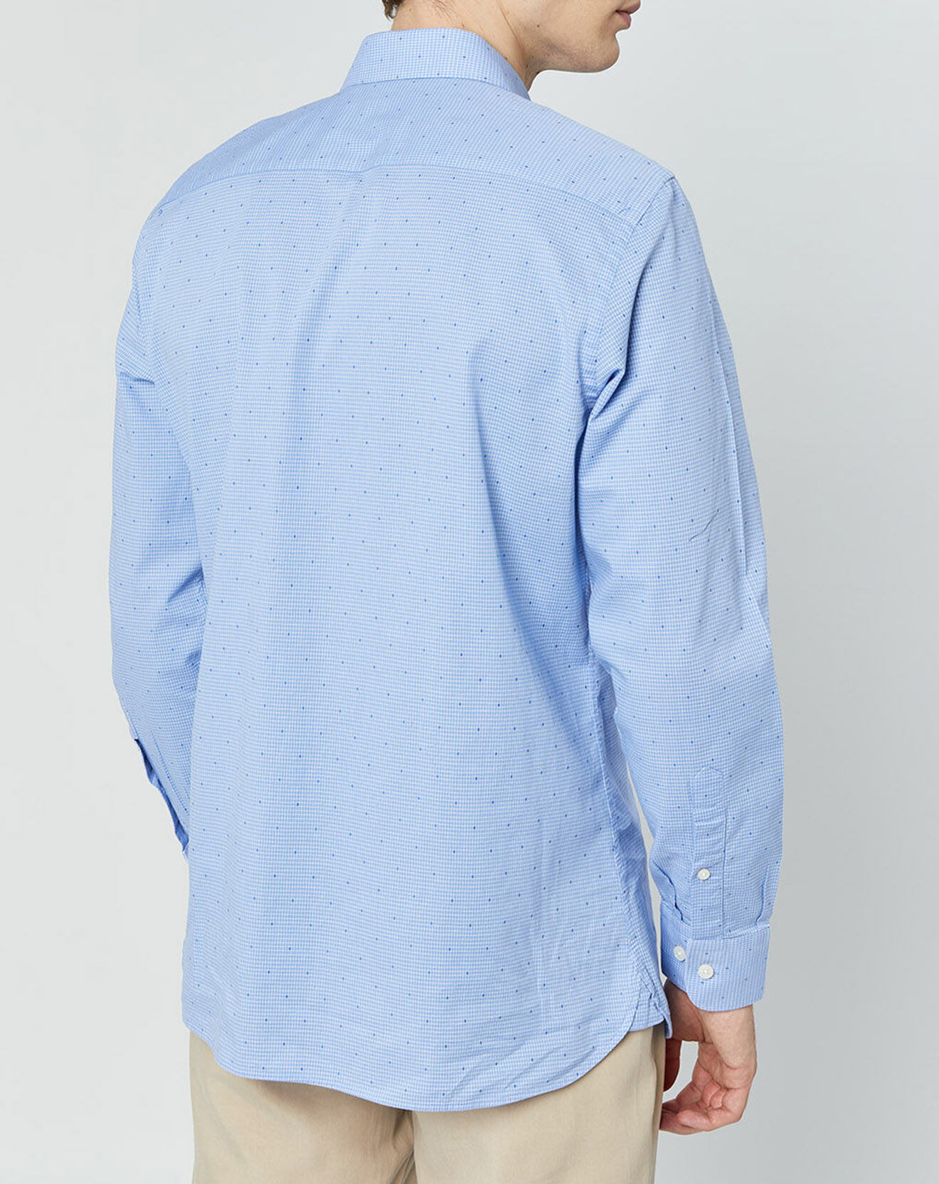 Hackett London Chemise Regular Fit  Vichy imprimée bleu ciel