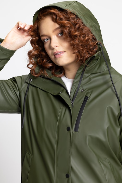 HYPRAR Regenjacke, wasserdicht, Schwarzfutter, Kapuze