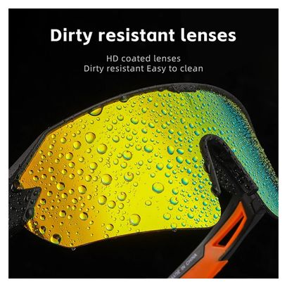 Lunettes de soleil de sport colorées pour cyclisme - noir