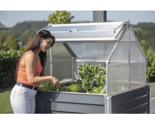 Klassieke verhoogde tuinbak WESTANN Store & Grow inclusief opbergruimte 120 x 120 x 169 cm antraciet