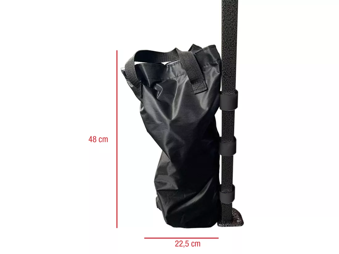 4 Sacs Lestage Fixation Tonnelle Pavillon Noir Velcro 48x22,5