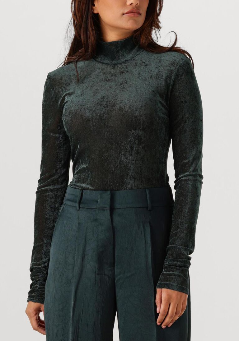 donkergroene dante6 top olya velvet layering mesh top