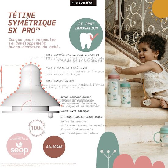Biberon tétine SX PRO M   Walk Vert        360 ml   de               Suavinex