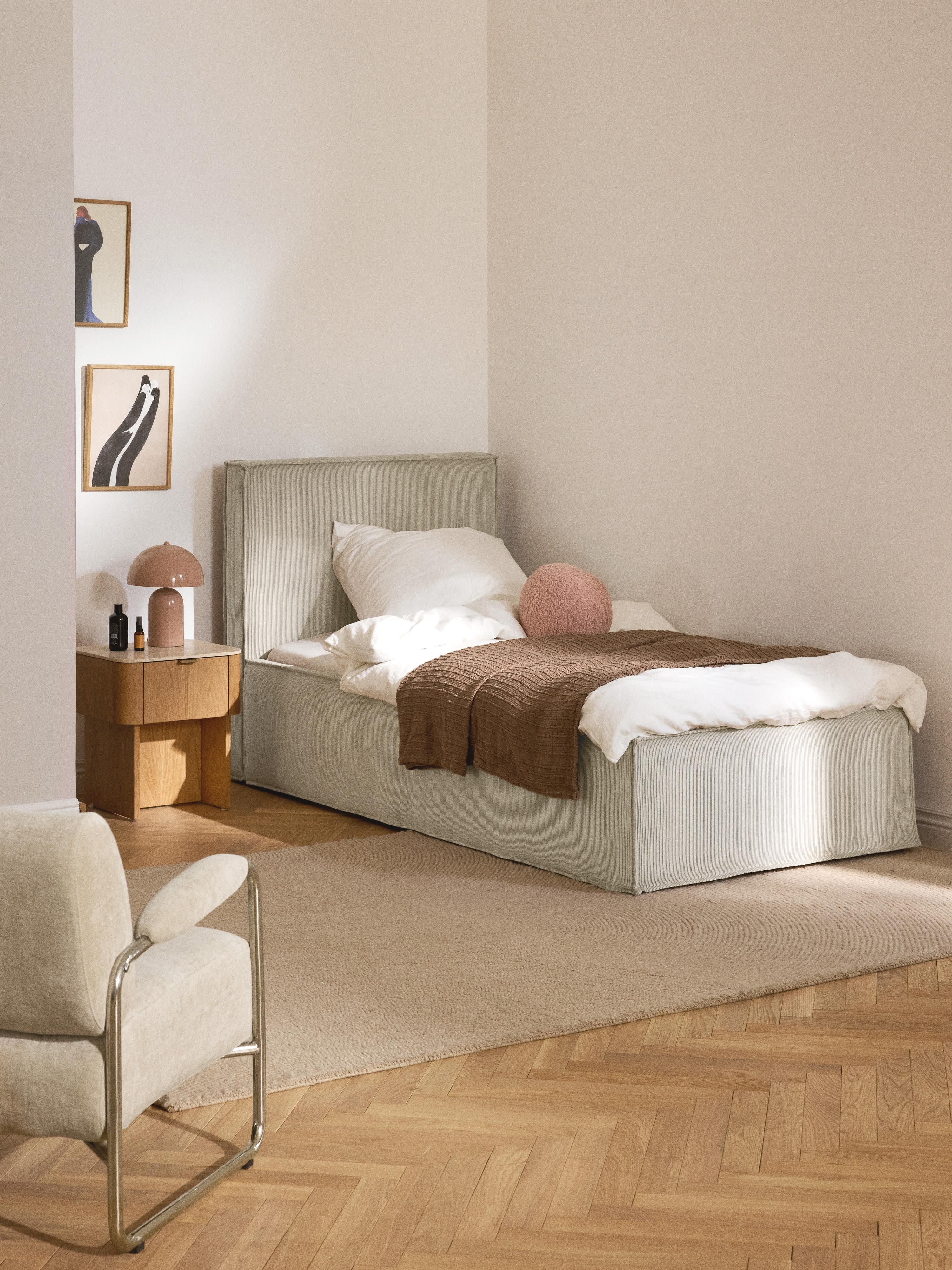 Corduroy eenpersoonsbed Dream met opbergruimte