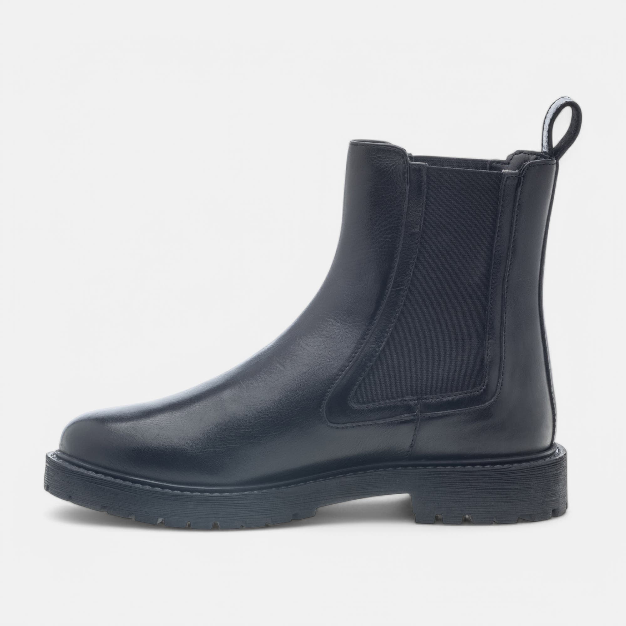 Boots chelsea Femme en cuir noir