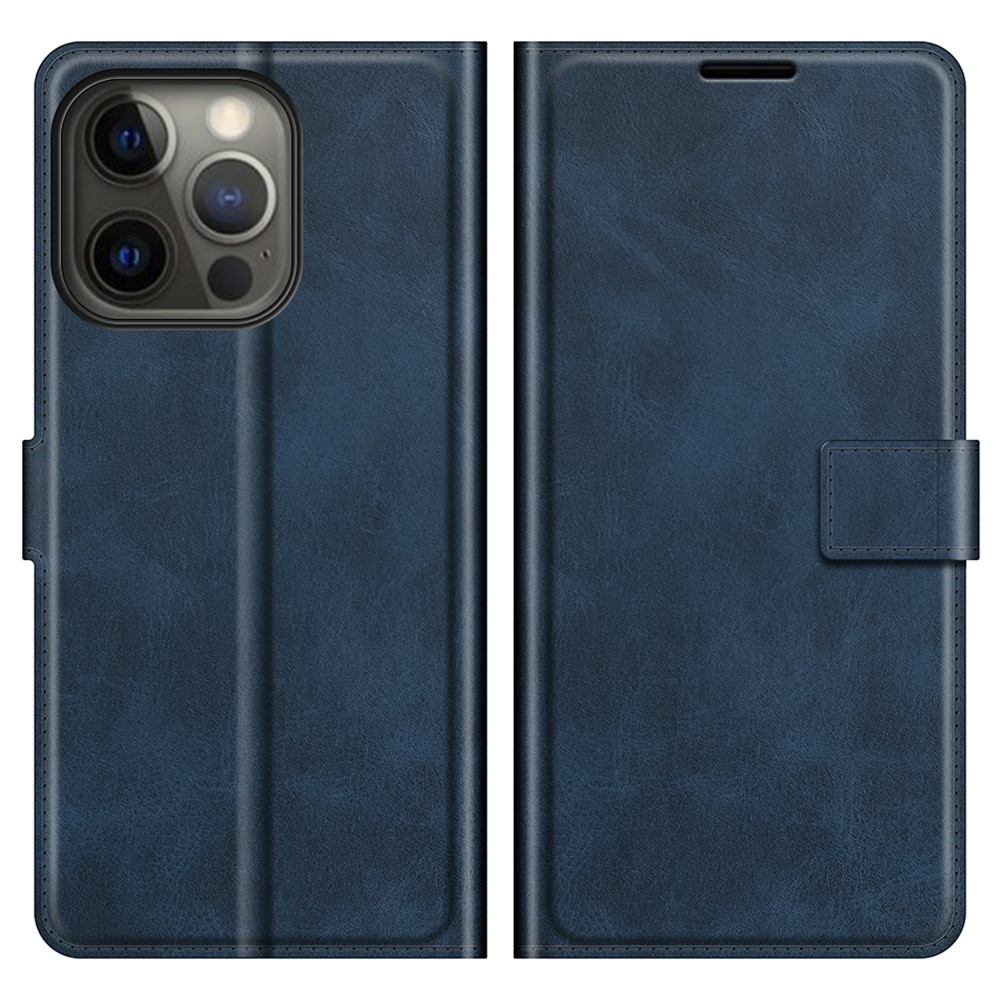 iPhone 13 Pro Vintage Leder Tasche Flip Cover mit Kartenfächer - Dunkelblau
