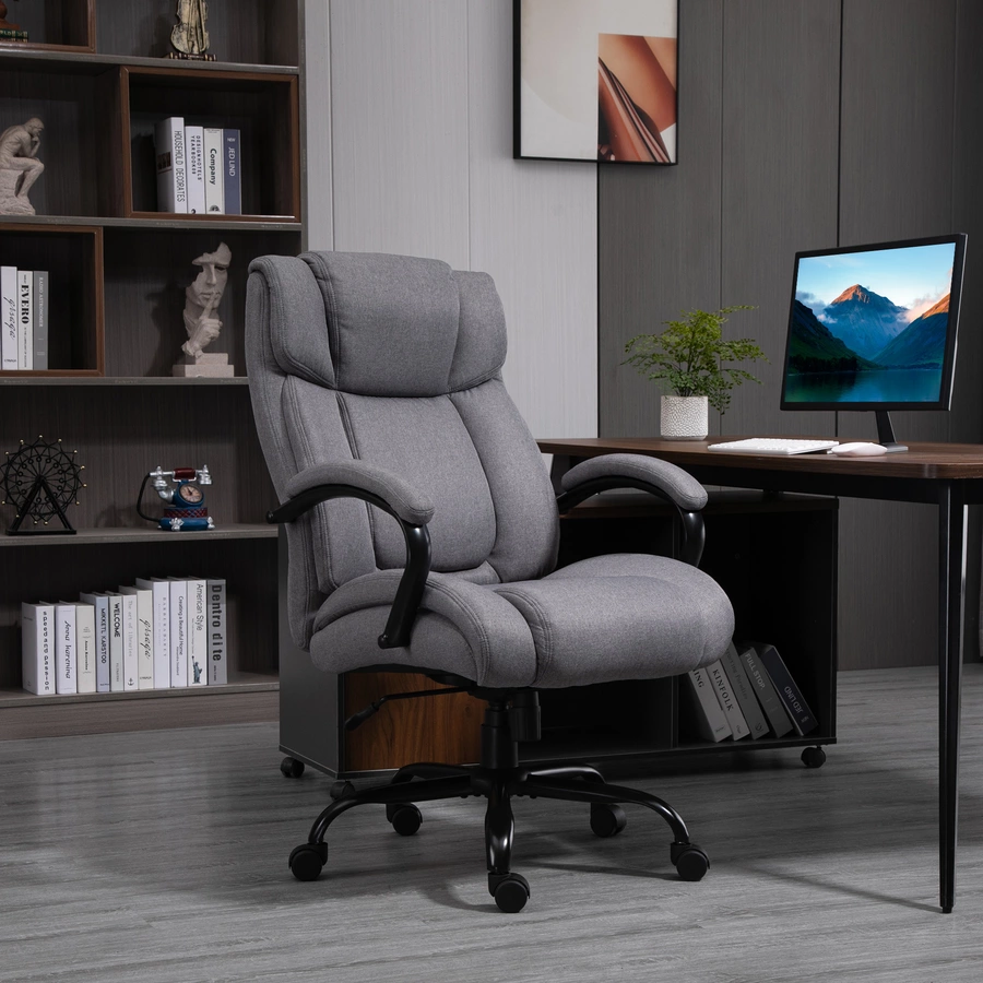 HOMCOM Bürostuhl ergonomisch hellgrau