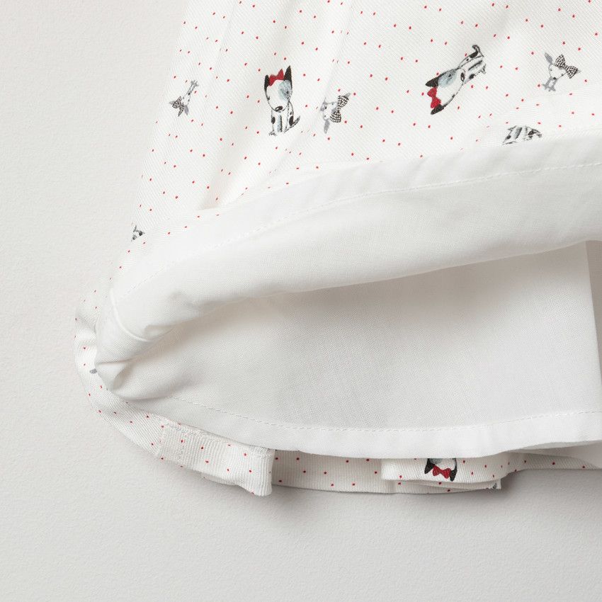 Robe sans manches à chiens imprimés all-over - Ecru