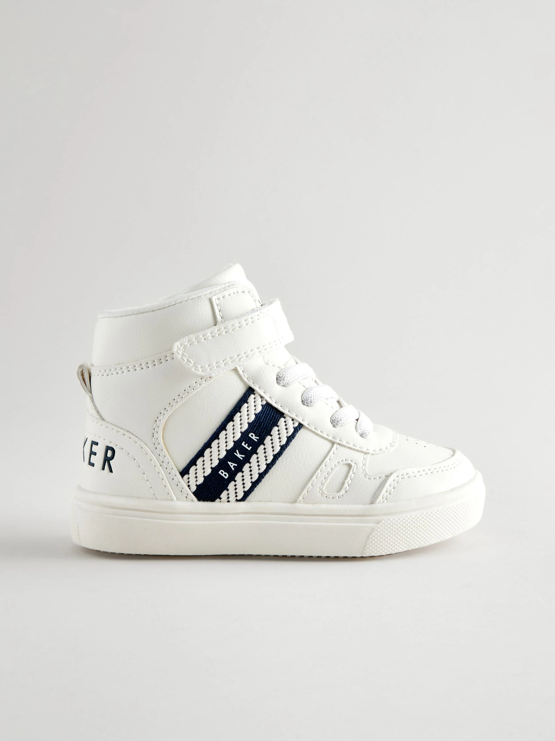 Baker by Ted Baker witte hoge jongenssneakers met geweven merkband