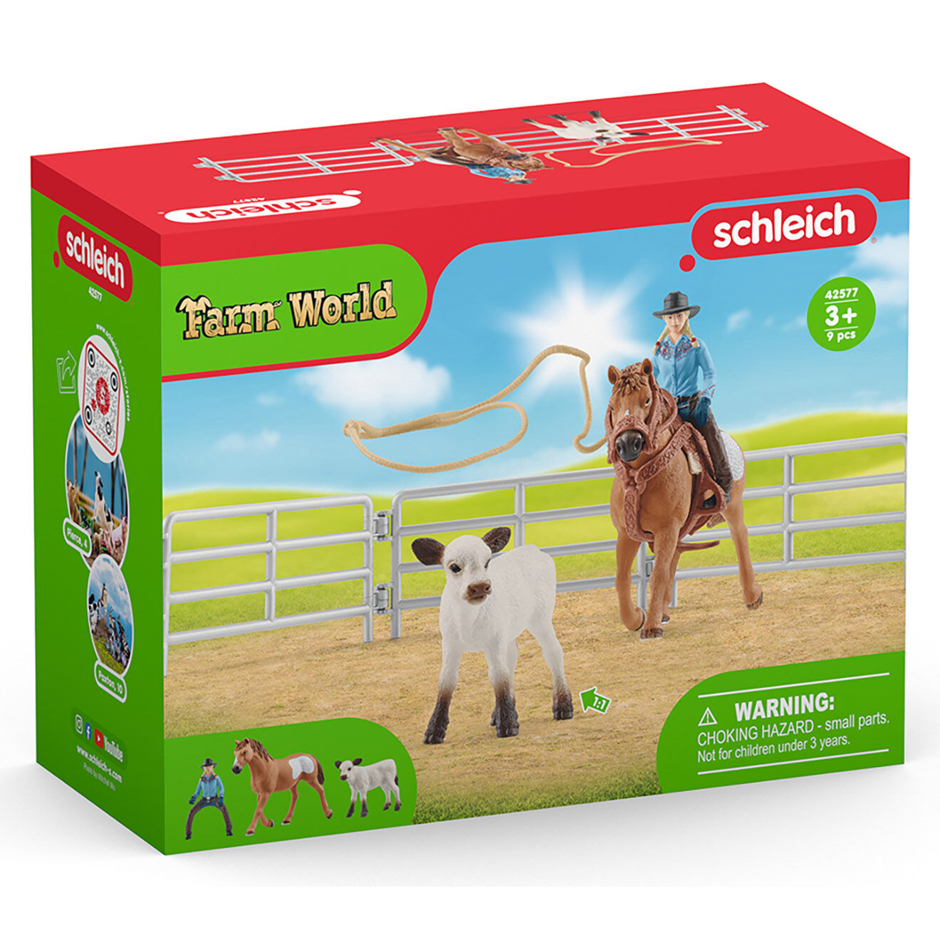 Schleich Equipe de Cowboy et leurs lassos multicolore