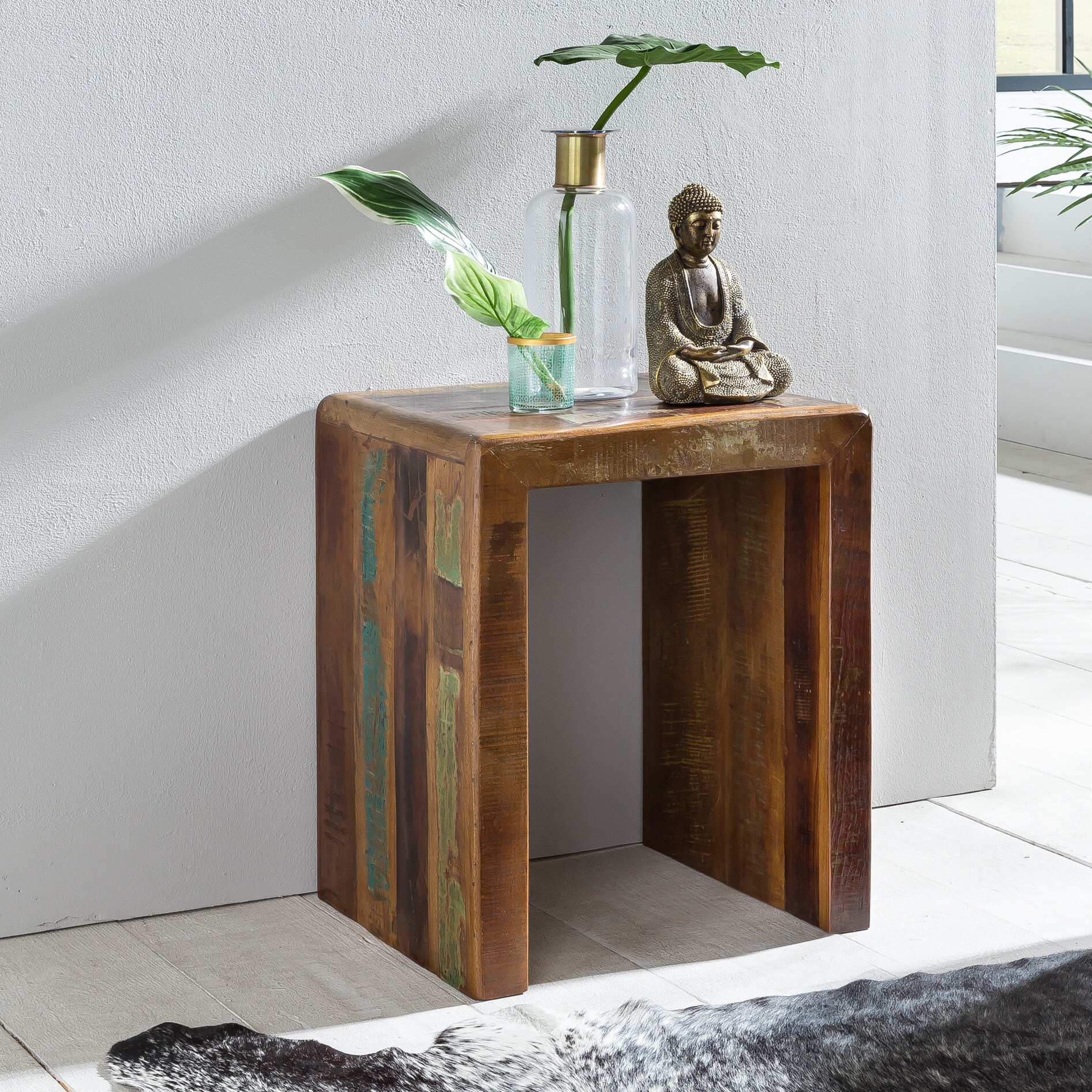 FineBuy Beistelltisch KALKUTTA 45 x 40 x 55 cm Couchtisch Nachttisch Wohnzimmer