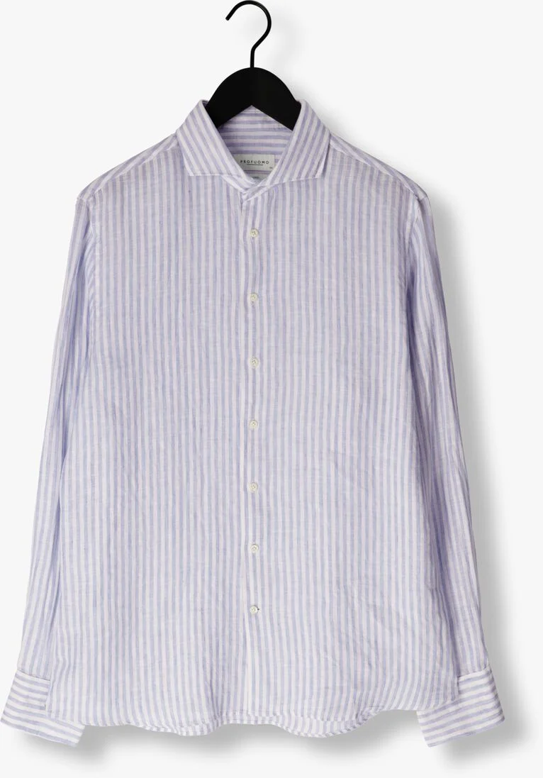 PROFUOMO blauwe profuomo casual overhemd shirt x-cutaway
